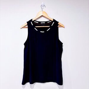 TOMMY‎ HILFIGER – Navy Eyelet Lace-Up Camisole | Nautical Chic Top | Medium *